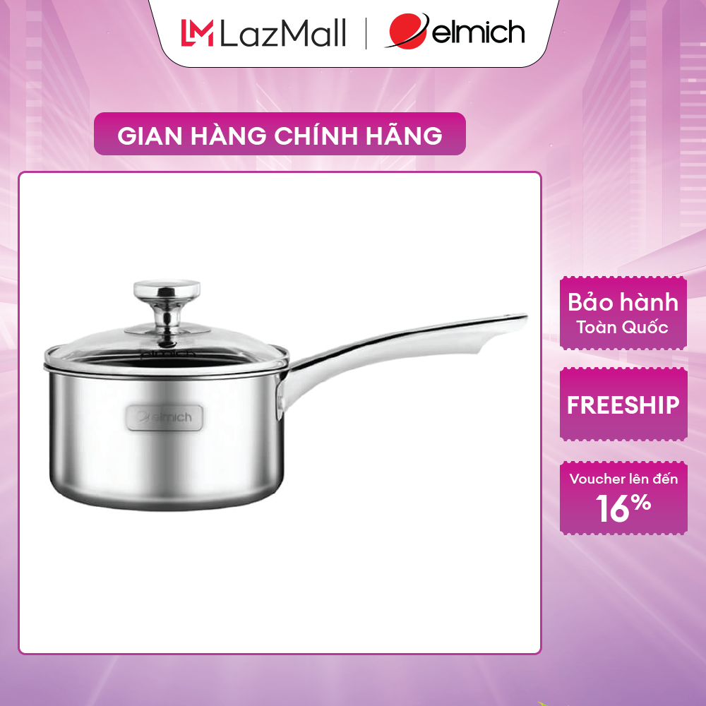 Quánh inox 3 đáy elmich trimax baby el-3848 size 14cm