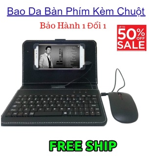 Bao Da Bàn Phím Có Chuột Cho Điện Thoại Smartphone Android Từ 4.5 - 8 inch Chất Lượng Cao, Tiện Ích Cho Điện Thoại - BH 12 THÁNG thumbnail