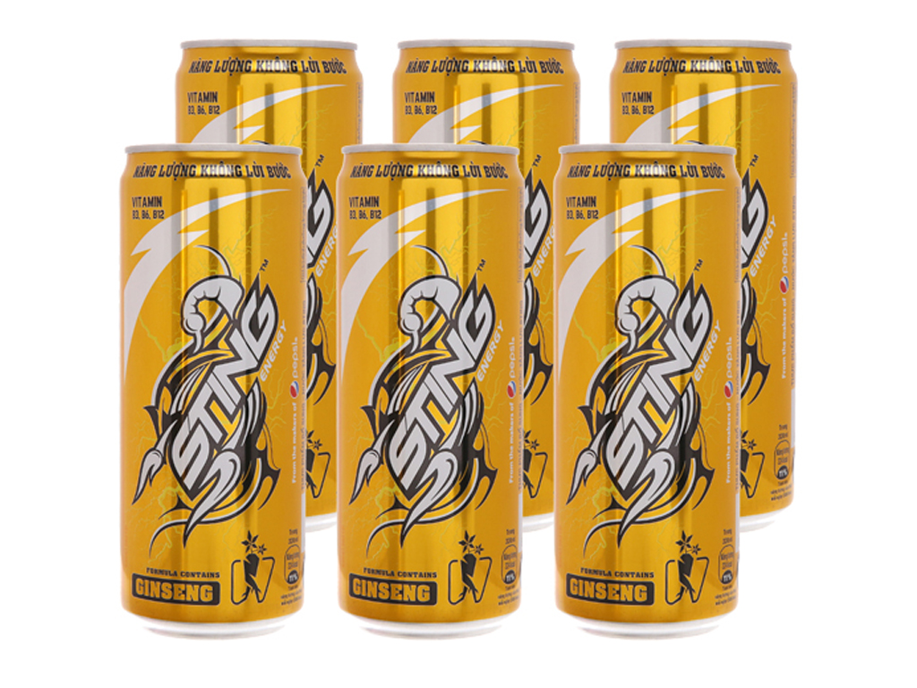 LỐC 6 LON STING VÀNG NHÂN SÂM 330ML