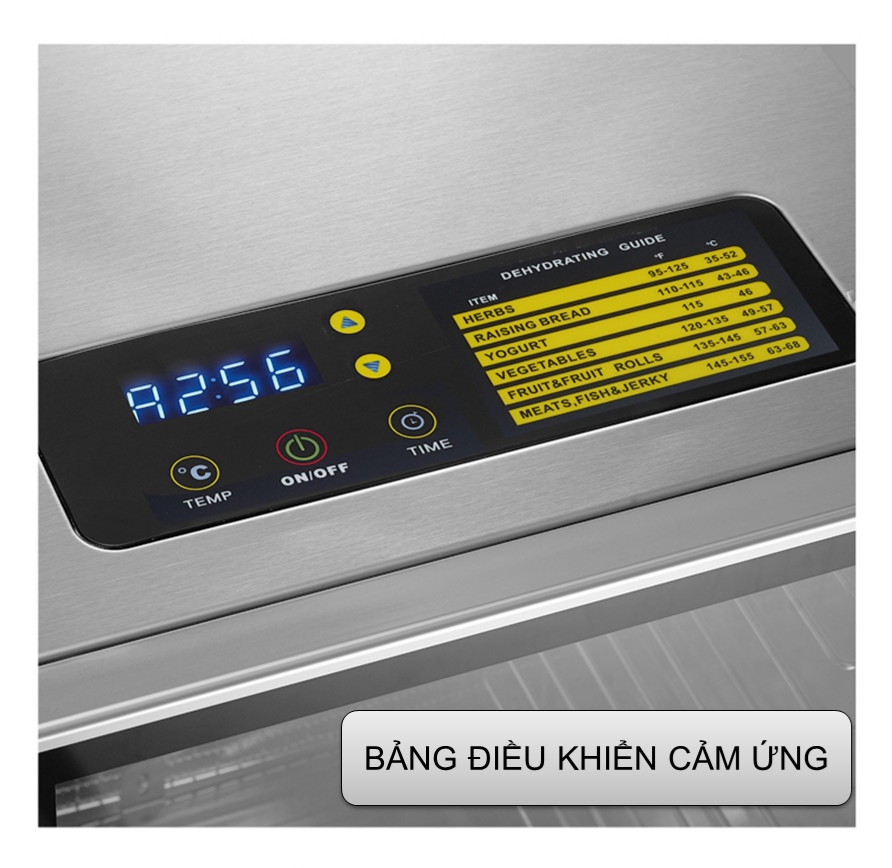 Máy sấy thực phẩm inox HTG-ST06 với 12 khay 2 quạt sấy khô hiệu quả tích hợp tính năng hẹn giờ sấy tiện lợi cùng khung gia nhiệt chuẩn xác với cảm ứng thông minh hàng chính hãng