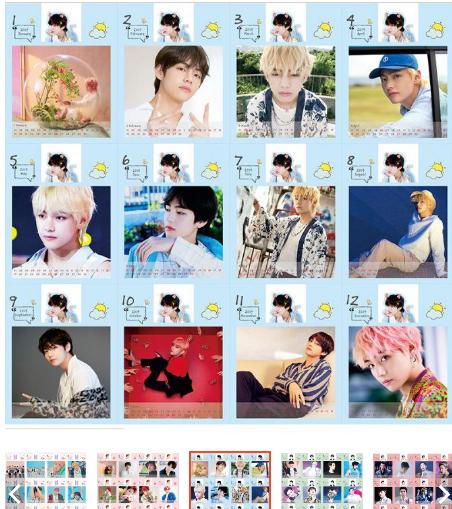 Lịch để bàn 2019 EXO, TFBoys, BTS