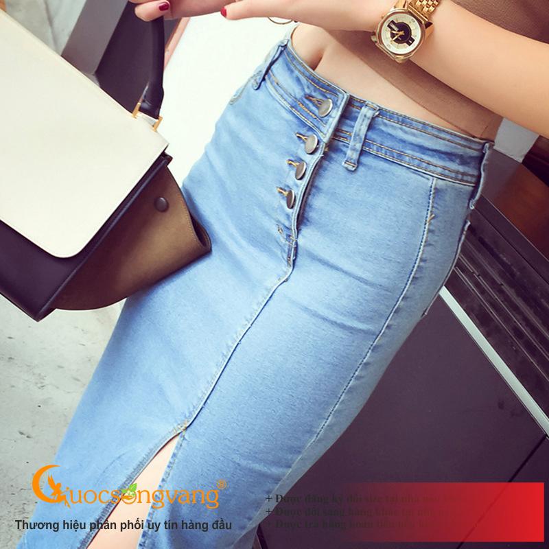 Chân váy jean nhiều nút chân váy bút chì chất đẹp GLV174 Cuocsongvang