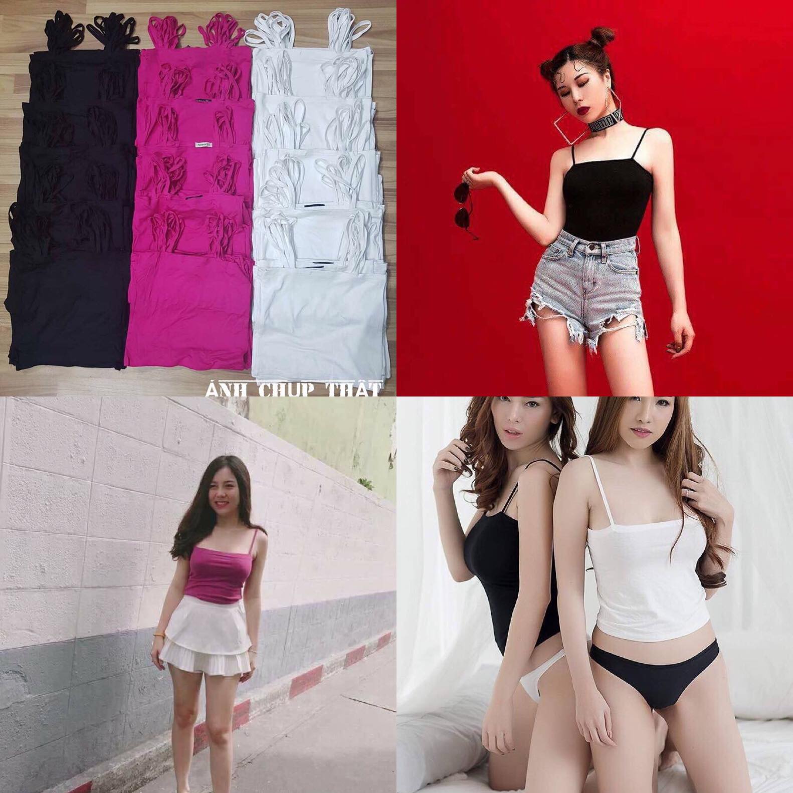 Áo 2 dây tivi thun lụa hàng VNXK