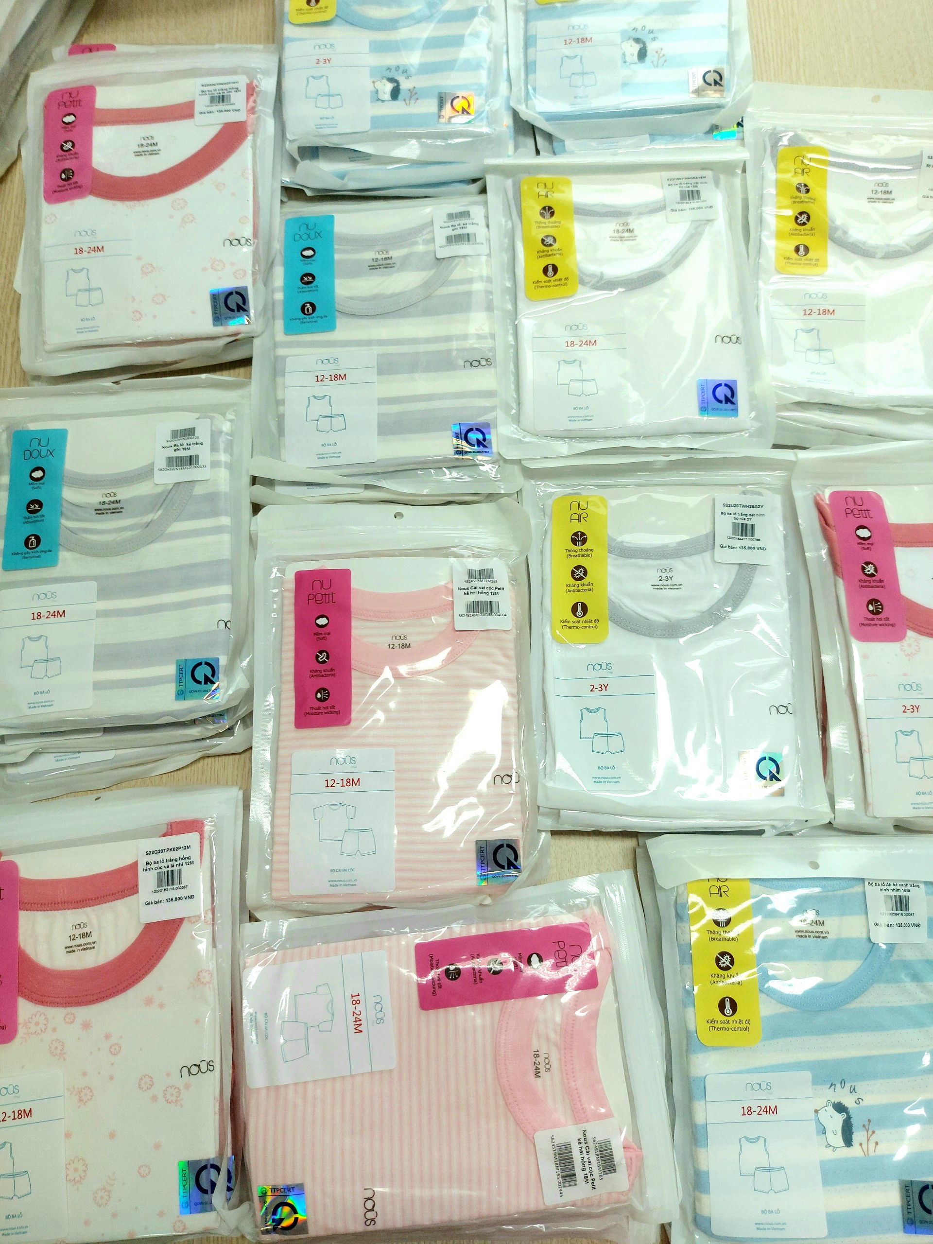 NOUS AIR BA LỖ KẺ XANH SIZE 12-18M