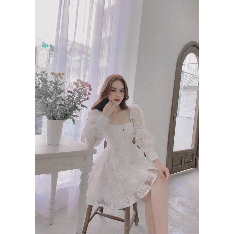 [HCM]Đầm Ren Hoa Cúc #Bigsize 60KG Đến 90KG