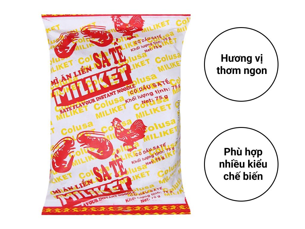 Mì sa tế Miliket giấy gói 65g