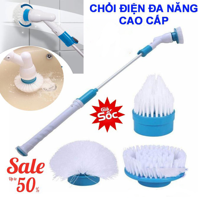 Thiết Bị Vệ Sinh Phòng Tắm Nhà Bếp, Chổi Điện Thông Minh Đa Năng, Chổi Điện Đa Năng Chà Vết Bẩn 360 Độ, Tặng Kèm 3 Đầu Chổi Khác Nhau Cọ Sạch Vết Bẩn Cứng Đầu