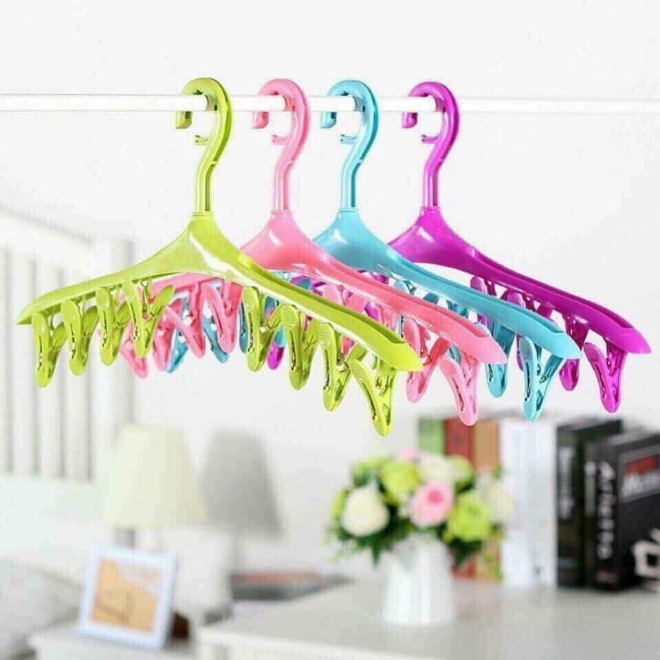 [HCM]Combo 3 móc phơi quần áo 8 kẹp dùng phơi đồ nhỏ không bị gió thổi bay rớt