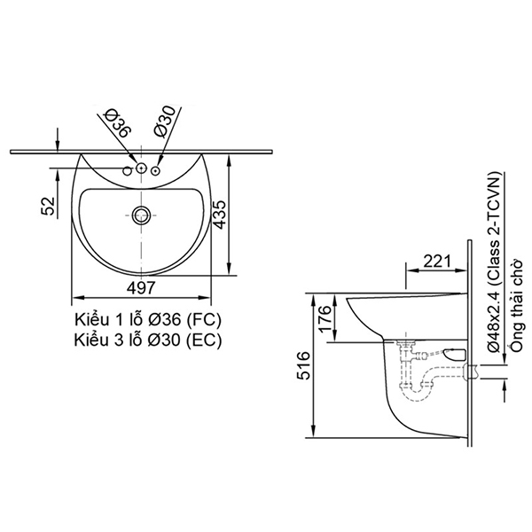Chậu rửa mặt lavabo INAX L-285V