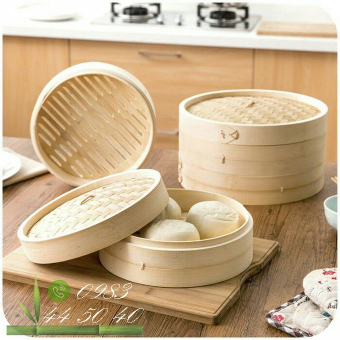 Xửng hấp lồng hấp tre 3 tầng 30cm