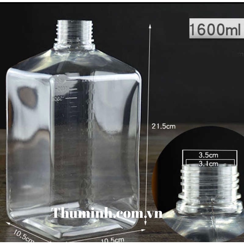 Bình bơm siro nhựa 1.6l có vòi bơm định lượng 10ml