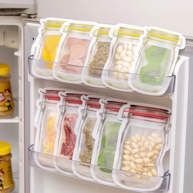 Túi đựng bánh kẹo, bao bì đựng snack zip tự niêm phong hình hũ lọ combo 50 túi