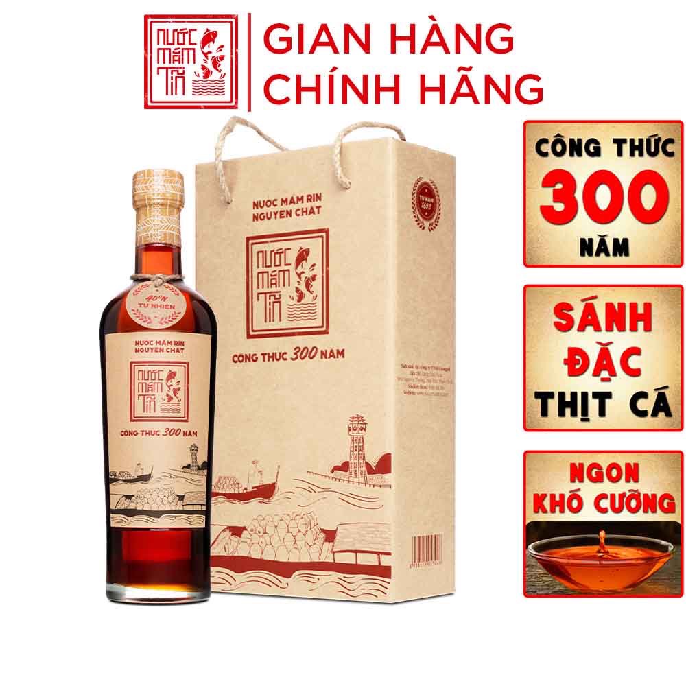 Combo 3 chai nước mắm Tĩn - Làng Chài Xưa nhãn đỏ 40 độ đạm 500ml