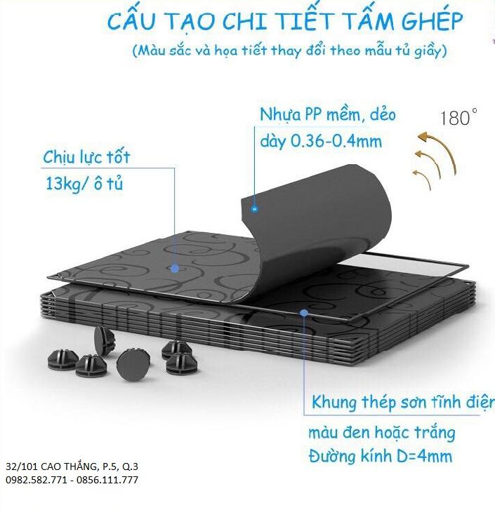 KỆ GIÀY 5 NGĂN, TỦ GIÀY LẮP GHÉP 5 Ô