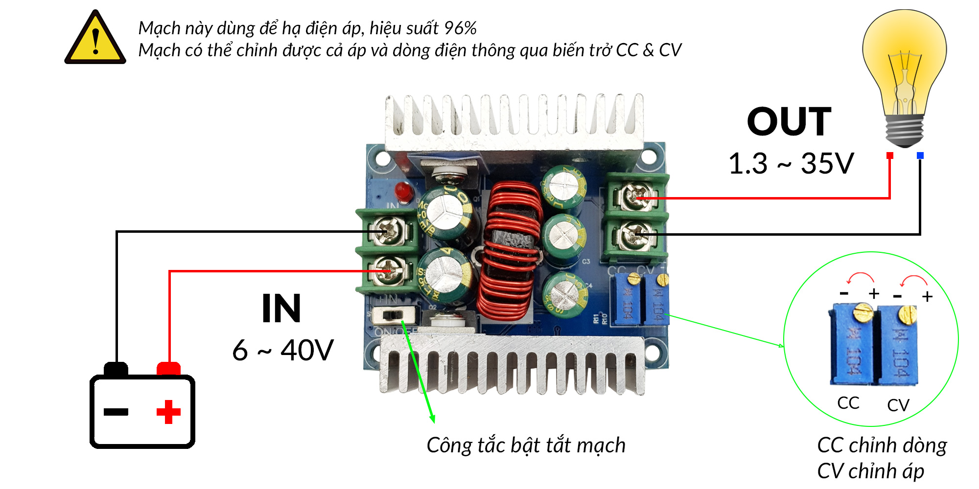 Mạch giảm áp 20A
