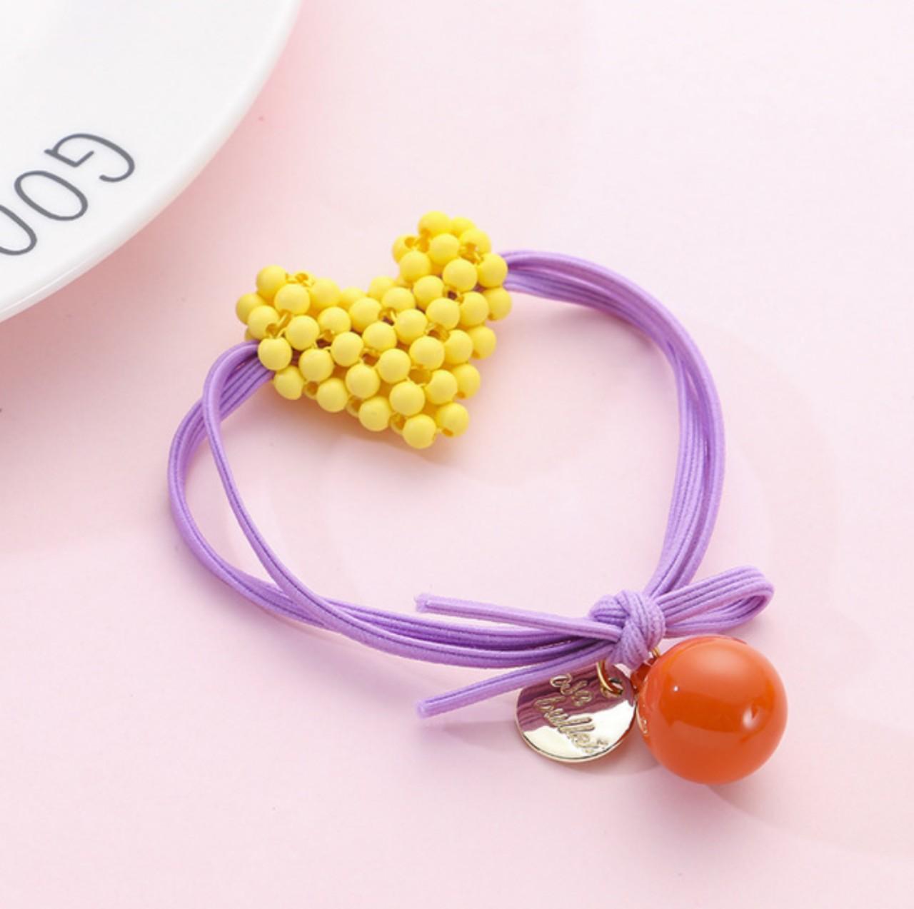 Bộ 4 dây cột tóc hình trái tim
