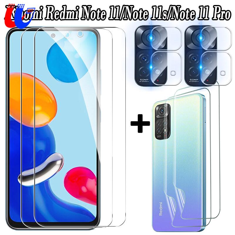 For xiaomi redmi note 11 pro 5g 6 in 1 2pcs front screen protector film+2pcs back hydrogel film+2pcs camera lens glass film for xiaomi redmi note 11s tempered glass&back lens&back film