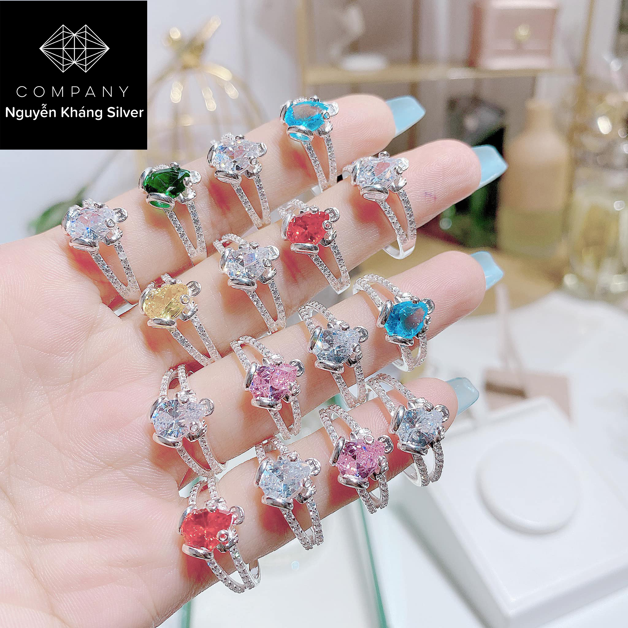 Nhẫn nữ bạc ta hình cóc ngậm tiền tài lộc, đá màu phong thủy hợp mệnh kim mộc thủy hỏa thổ