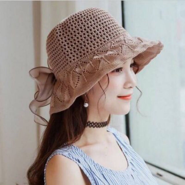 Mũ cói tiểu thư đi biển M05