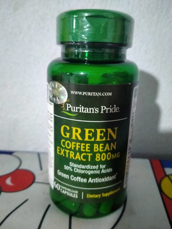 (Thanh lý) Giảm cân, giảm đường huyết, làm đẹp da, chiết xuất cà phê xanh Green Coffee Bean 800mg của Puritan Pride cao cấp