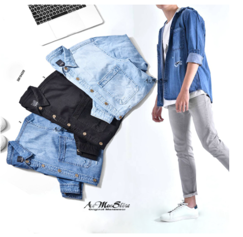 Áo sơ mi nam Denim wash xanh nhạt