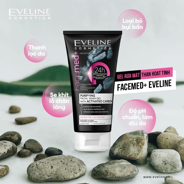 [DEAL HÈ] Sữa rửa mặt thải độc than hoạt tính Eveline Facemed+ 150ml