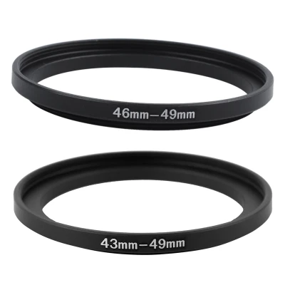 2Pcs 43mm to 49mm/46mm to 49mm Camera Filter Lens 46mm-49mm Step Up Ring Adapter
