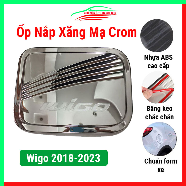 Ốp nắp bình xăng ô tô Toyota Wigo 2018-2022 mạ crom, nhựa ABS cao cấp, chống trầy xước, trang trí xe hơi