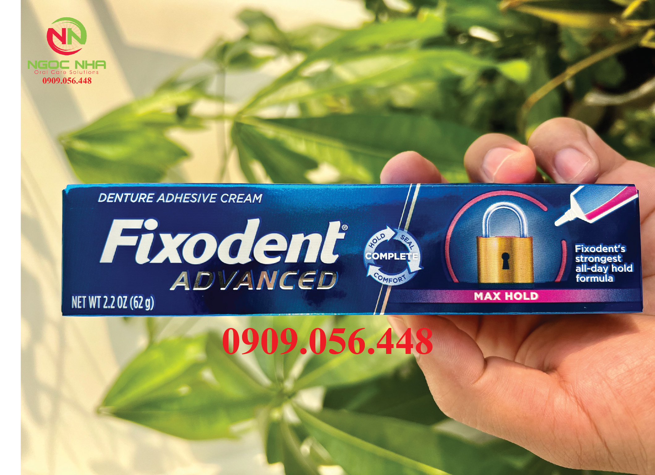 [CAO CẤP] Keo dán hàm răng giả hàm tháo lắp Fixodent Advance MaxHold 62g/ Mỹ