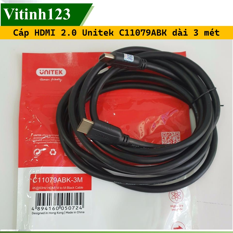 Cáp HDMI 2.0 Unitek C11079ABK 1.5m,3m,5m,10m