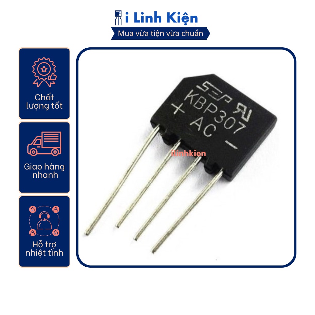 KBP307 Diode cầu 3A 700V DIP-4