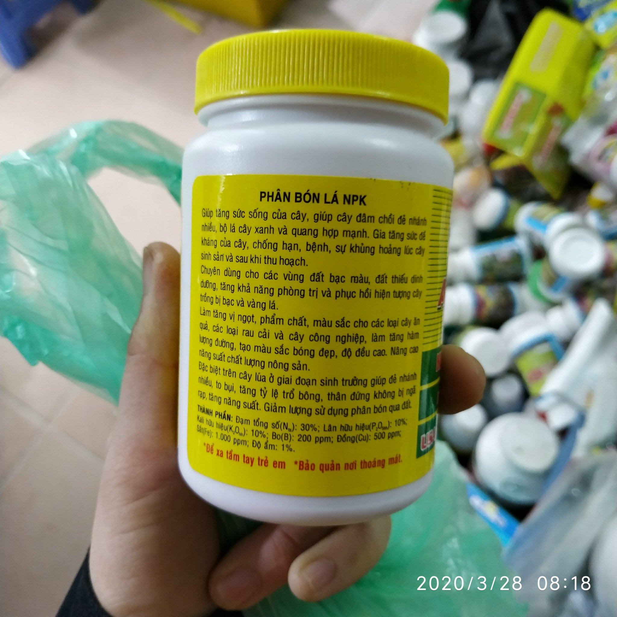 Phân bón lá growmore 20-20-20 +te 100g
