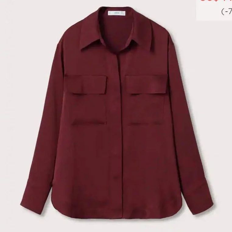 ÁO SƠ MI LỤA ĐỎ MNG 17057734 +4% LZD