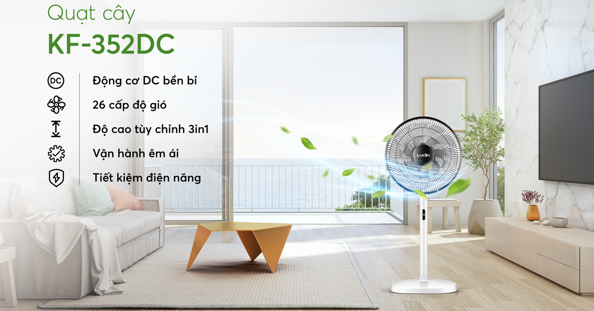 [GIAN HÀNG UY TÍN] [HÀNG CHÍNH HÃNG] Quạt đứng Karofi KF-352DC