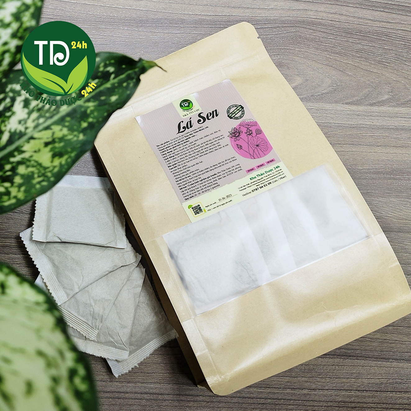 [500 gr] Trà lá sen sấy khô, điều hòa huyết áp, giảm cân, thanh nhiệt, giúp ngủ ngon, 100% thiên nhiên | Kho thảo dược 24h