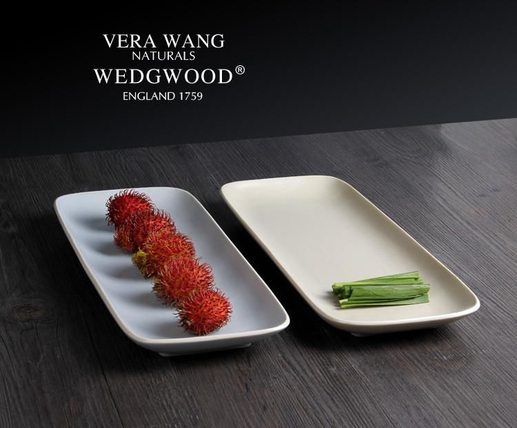 Xuất Khẩu Thương Mại Nước Ngoài Bộ Đồ Ăn Gốm WEDGWOOD14 Inch Lớn Hình Chữ Nhật Khay Đựng Kèm Logo