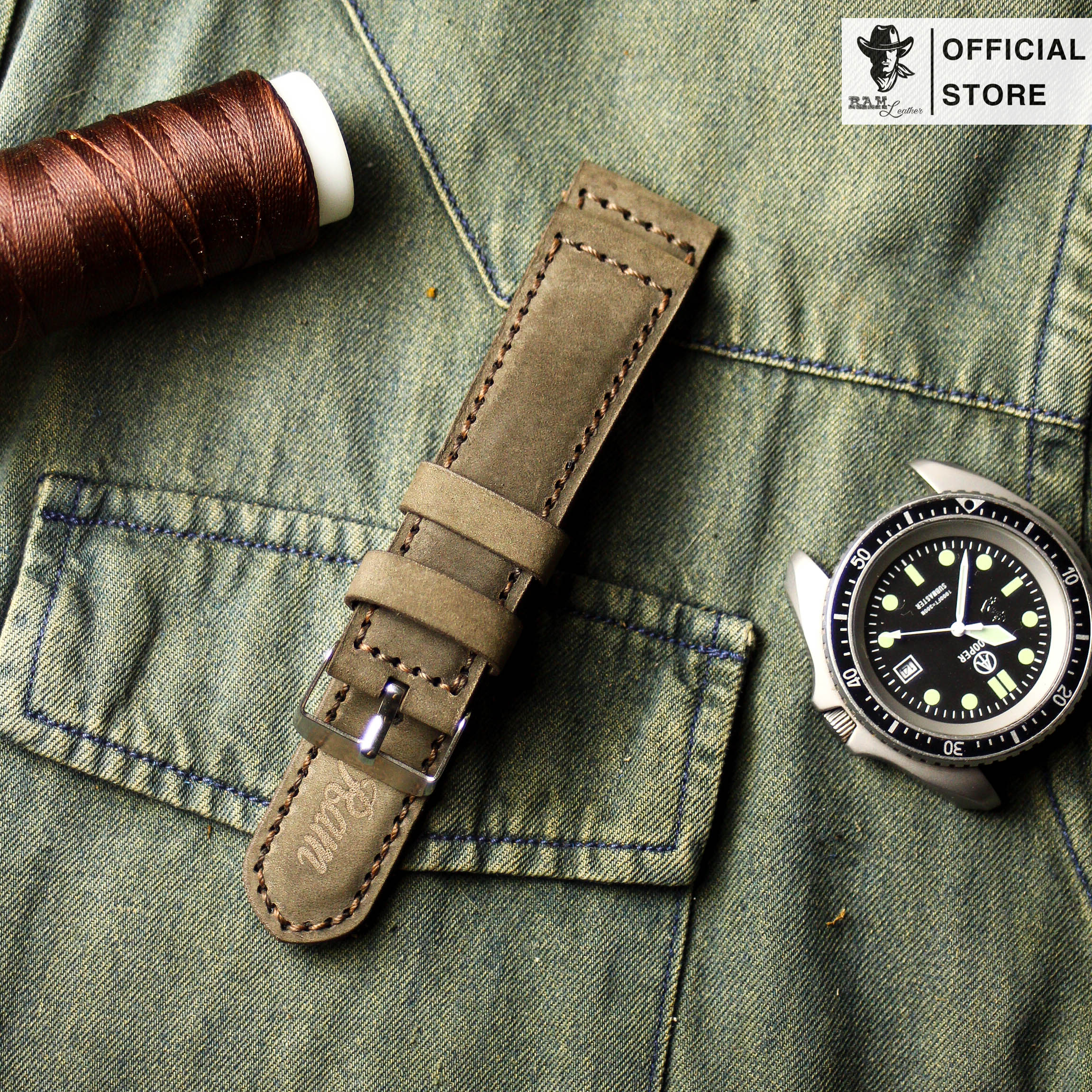 WATCH STRAPS DOUBLE COW LEATHER REAL