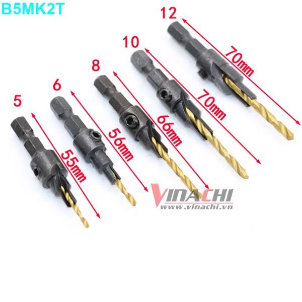 Bộ 5 mũi khoan 2 tầng