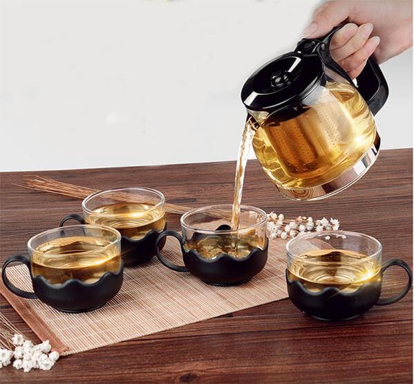 [HCM]BỘ TÁCH TRÀ 4 LY THỦY TINH CAO CẤP