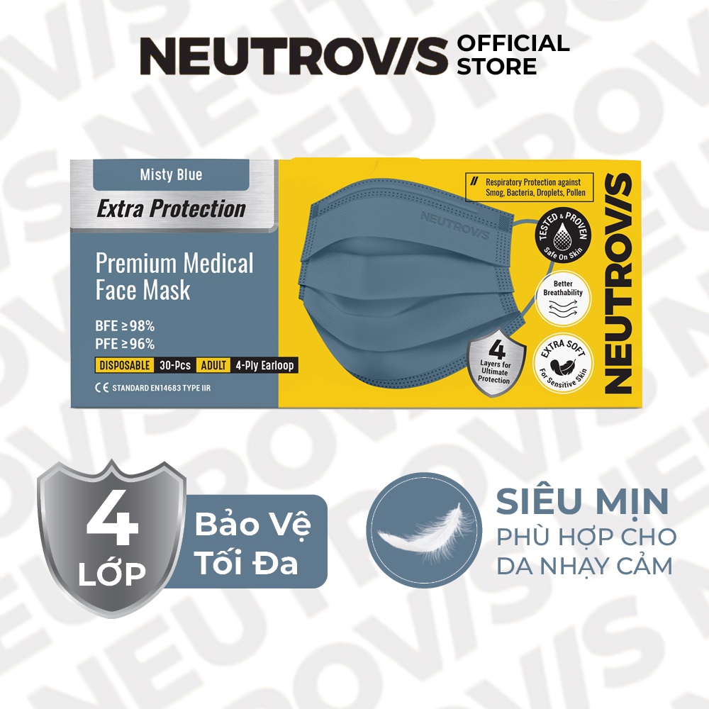 Khẩu Trang Y Tế Cao Cấp NEUTROVIS Premium - 4 Lớp Người Lớn