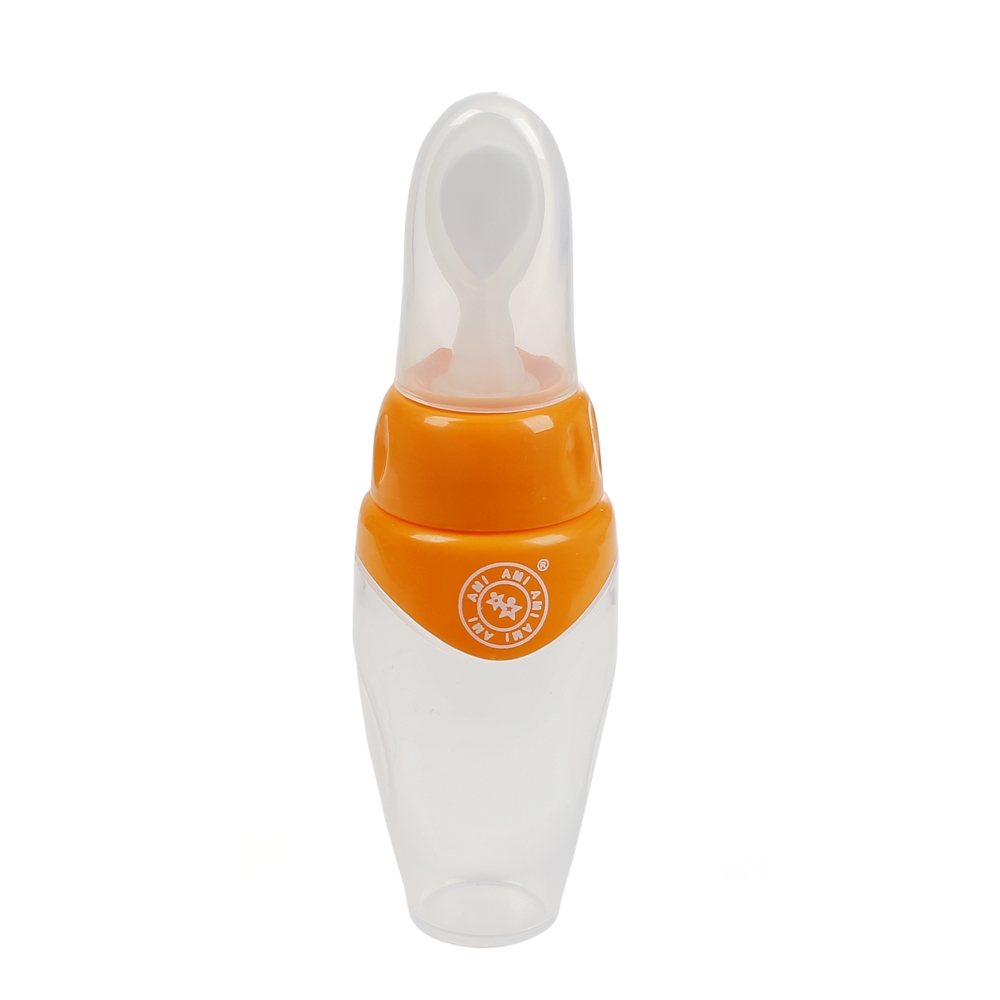 Bình muỗng ăn dặm silicone mềm 150ml, AM55103 (Xanh lá)