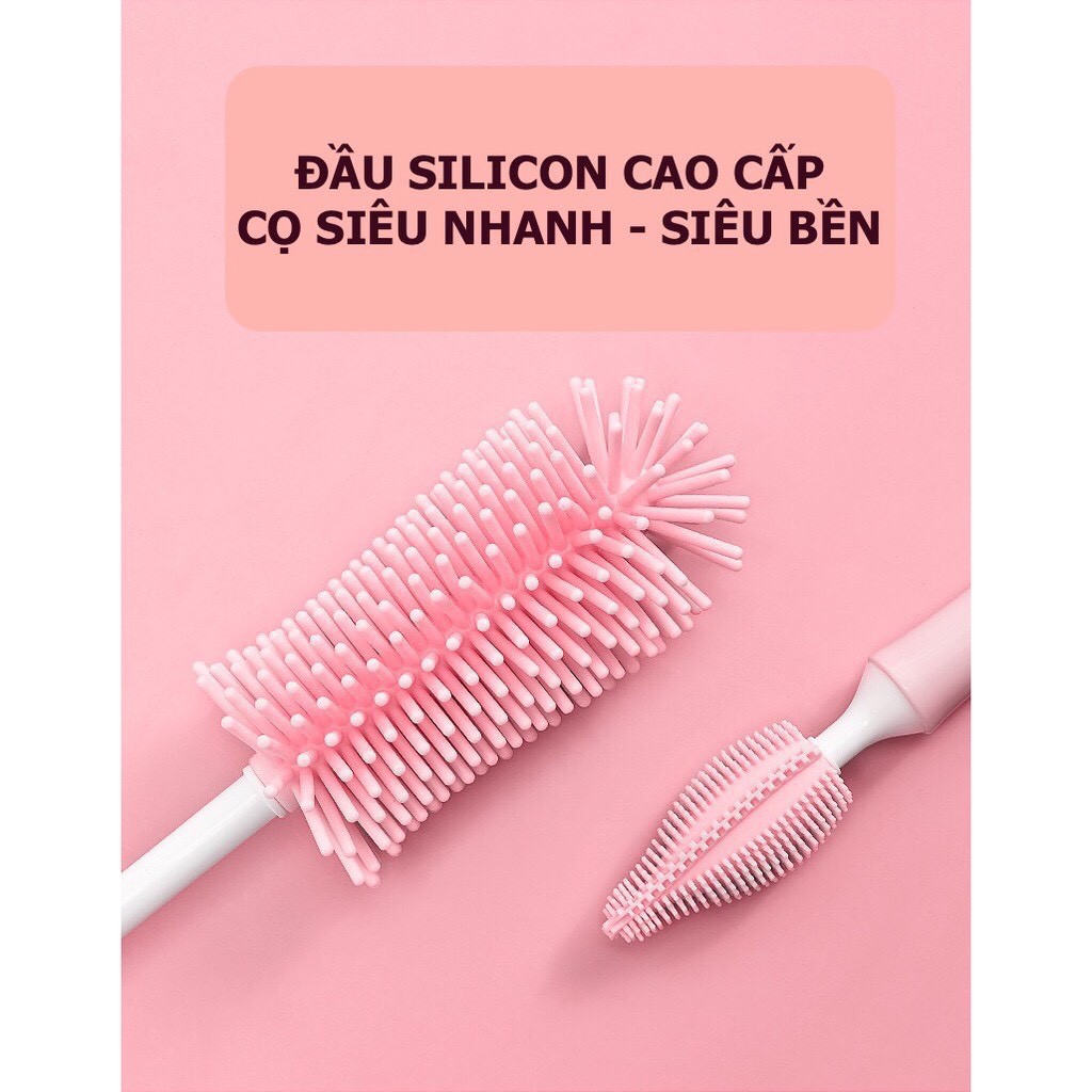 Bộ Cọ Rửa Bình Sữa Silicone Dolphin