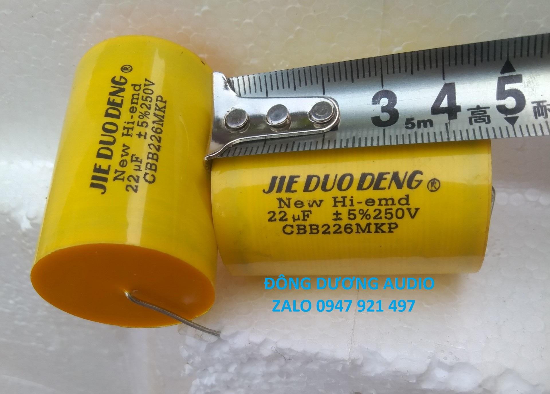 2 con tụ phân tần 22mf 250v - vàng tròn