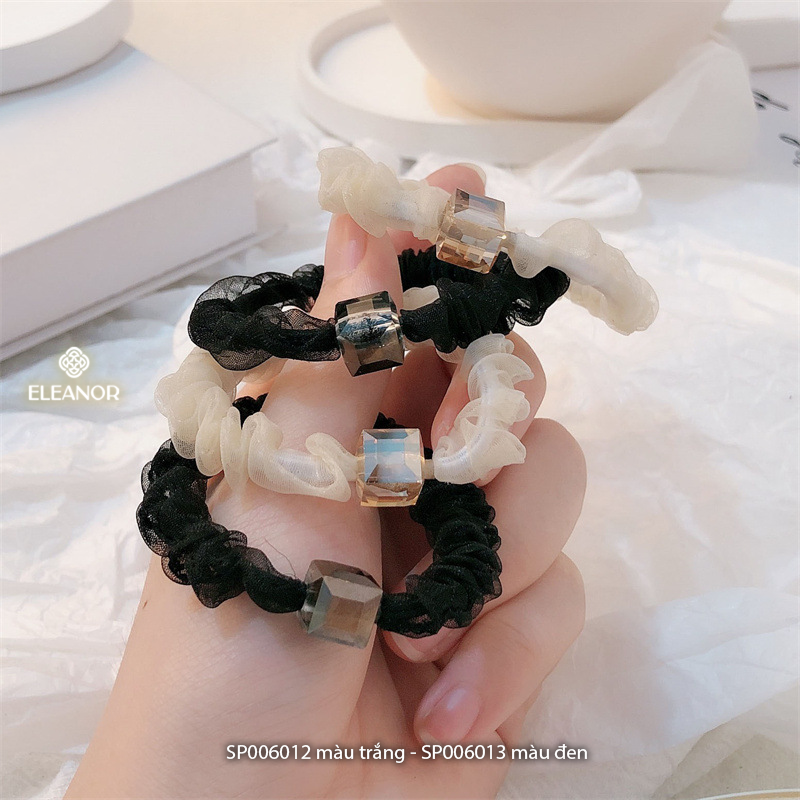 Dây buộc tóc nữ Eleanor Accessories dây cột tóc mặt đính đá phụ kiện tóc 6012