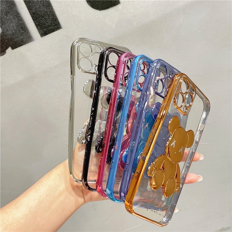 Ốp Silicon Gấu Bear Brick trong suốt ip13/ ip13pro/ ip13pro max
