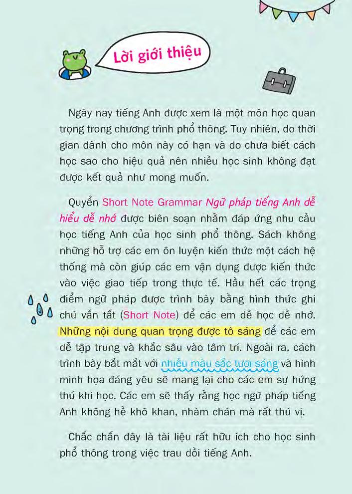 Sách Fahasa - Short Note Grammar - Ngữ Pháp Tiếng Anh Dễ Hiểu Dễ Nhớ