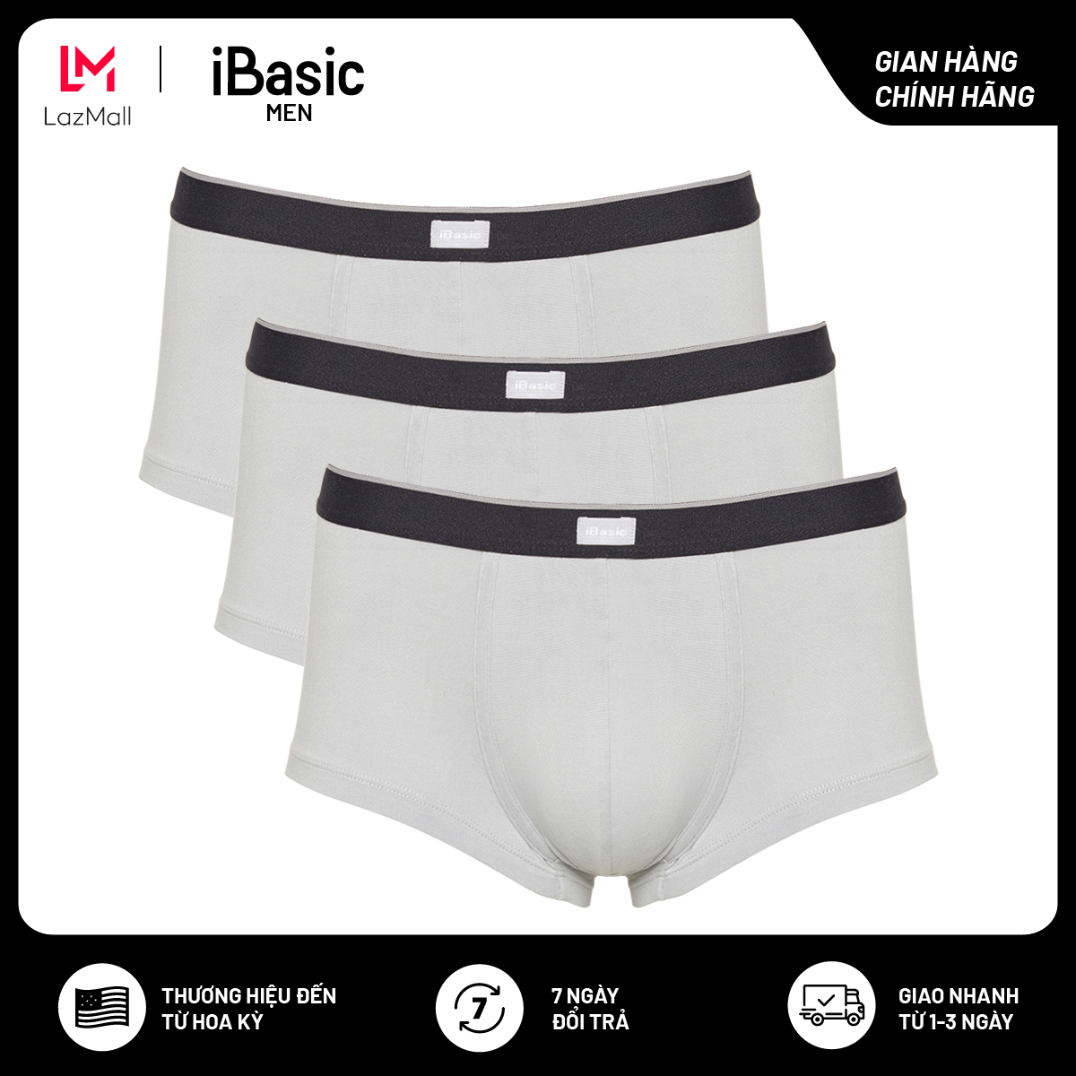 Combo 3 quần lót nam thun Trunk iBasic PANM091