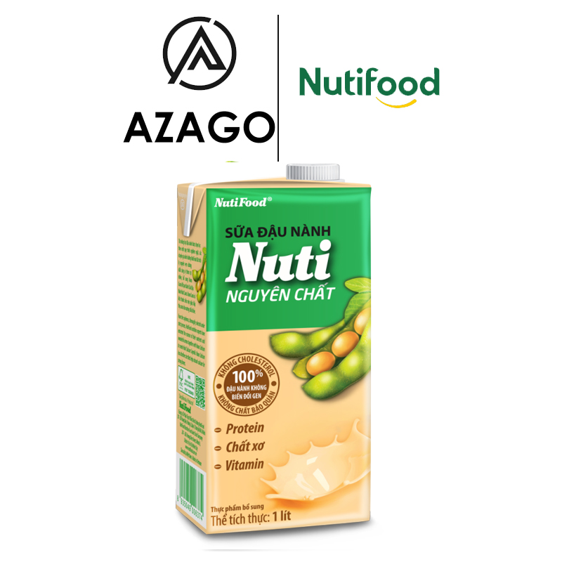 Sữa đậu nành Nuti Nguyên Chất Hộp 1 Lít NSDN03AZ - Thương Hiệu NUTIFOOD