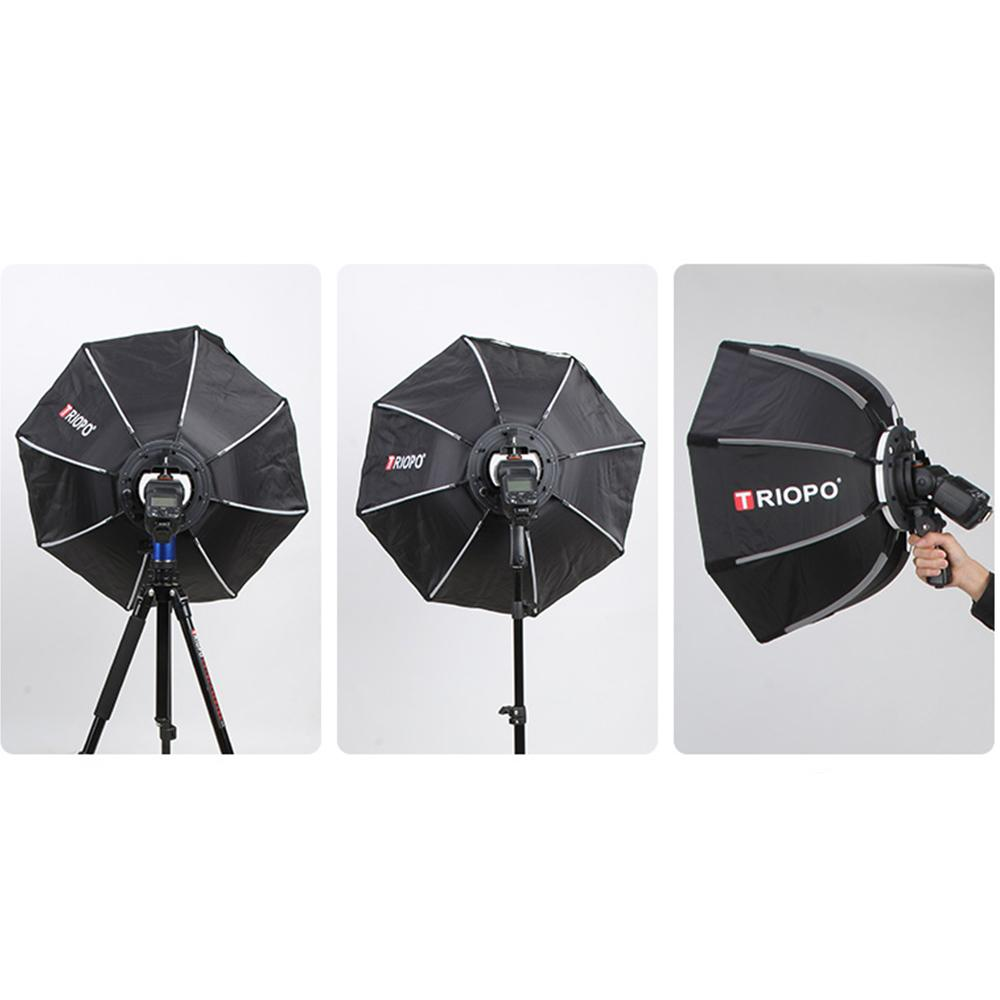 TRIOPO 90cm Foldable Octagon Softbox Bracket Mount Softbox Handle + Honeycomb Grid + 2m Light Stand for Godox Speedlite Flash