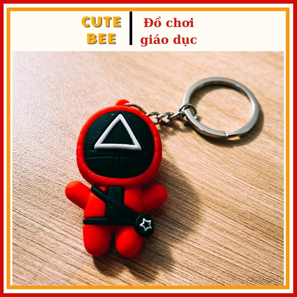Móc Khóa Silicon Hình Nhân Vật Squid Game - Móc Treo Chìa Khóa Nhựa Dẻo Trò Chơi Con Mực Cao Cấp